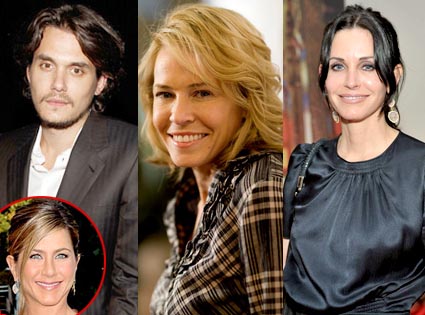 Courteney Cox, John Mayer, Chelsea Handler, Jen Aniston Courteney Cox, John Mayer, Chelsea Handler, Jen Aniston